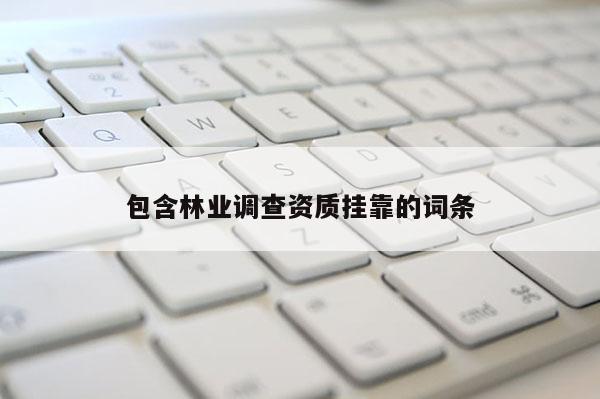 包含林业调查资质挂靠的词条
