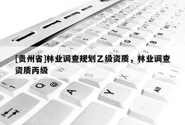 [贵州省]林业调查规划乙级资质，林业调查资质丙级