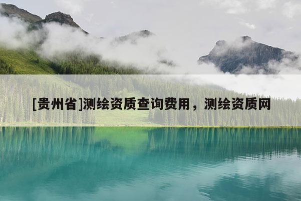 [贵州省]测绘资质查询费用，测绘资质网
